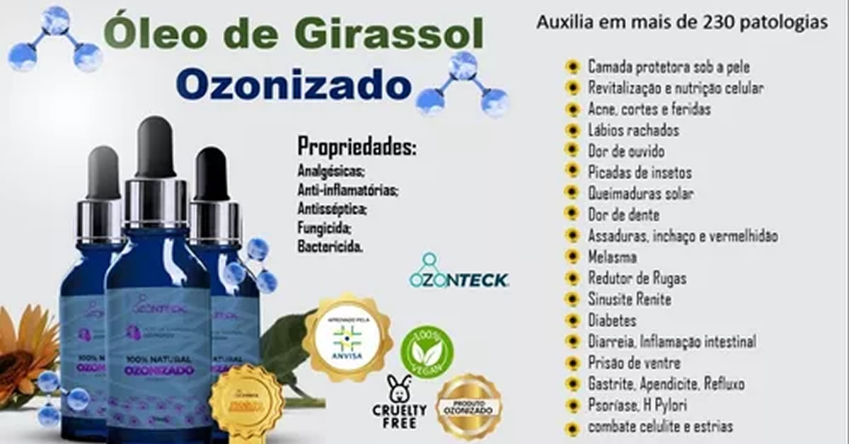 Produtos ozonteck - seja um consultor da ozonteck e compre com desconto o oleo de girassol